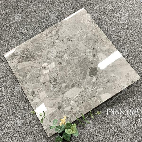 Full Body Gray Color Marble Look Porcelain Glossy Tile For Interior Floor And Wall