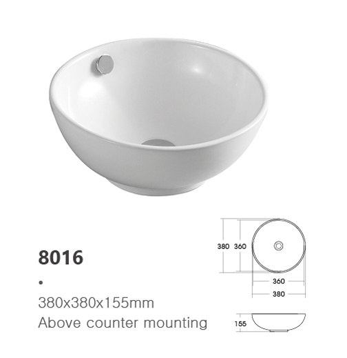 Cheap Ceramic Round Bowl Shape Counter Top Wash Basin Sanitary Ware Porcelain Bathroom Basin Sink
