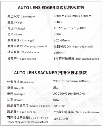 3D JingGong Paternless Auto Lens Edger CR39 Glass PC Lenses Patternless Lens Edgers Suitable For Mini Frames SJG-910A&910 Durable With Scanner