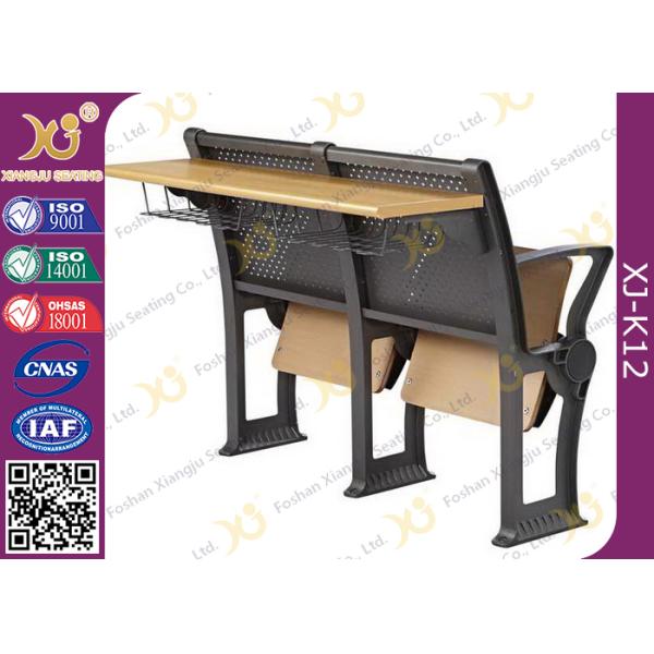 Metal / Plywood Bottom Book Rack College Classroom Furniture With Folding Tablet