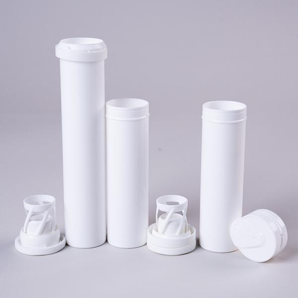 Tubes de comprimés effervescents avec couverture en spirale Déshydrateur de diamètre 29 mm Emballage sur mesure en tube long blanc