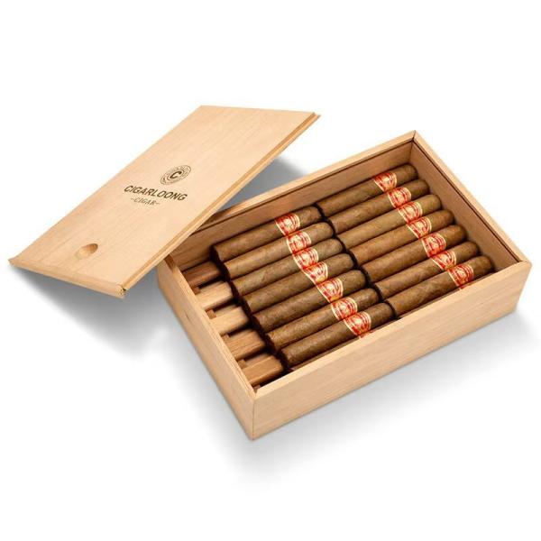 Caja de cigarros de pino rectangular con tapa, embalaje de tabaco, color madera, paquete multi-humectante, cajas de cigarros