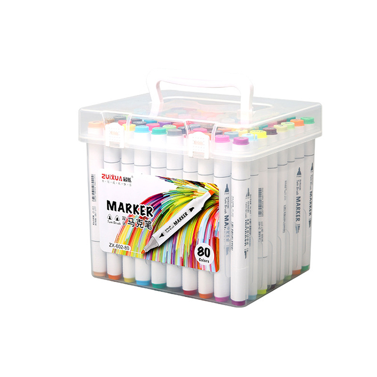 12 Colors Double-headed Non-toxic and Harmless Customize China Markers Highlighter Watercolor Marker