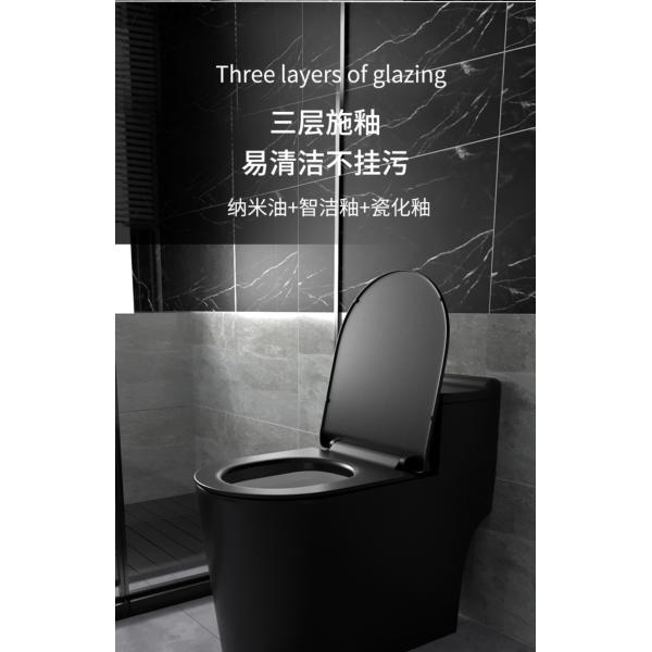 Siphon Flushing Matte Black Toilet One Piece Bathroom Ceramic Sets