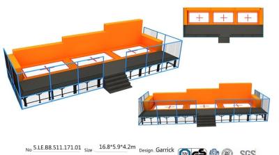 China Junping Bed/ Senjun Professional Bungee Trampoline/ 99M2  Large Size Indoor Trampoline Park