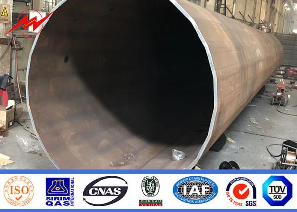 20m 24m 27m 30m Galvanized Metal Pole , Transmission Line Poles Long Life