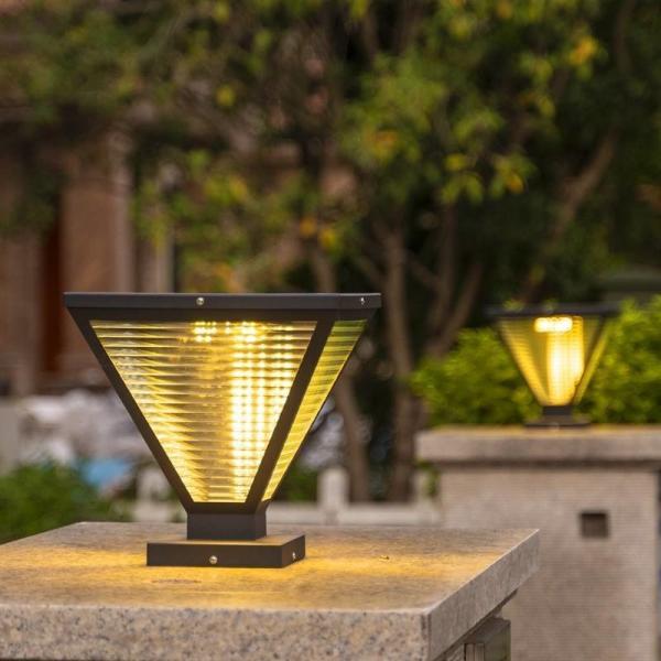 Durable Led Solar Powered Pillar Light Waterproof Electric Lamp Post for Outdoor Column
