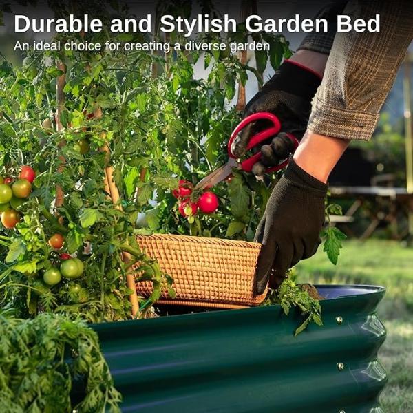 Cama de jardín galvanizada elevada 3.4*2*0.92 Ft Camas de jardín galvanizadas elevadas al aire libre Para jardinería de frutas sin herramientas de montaje