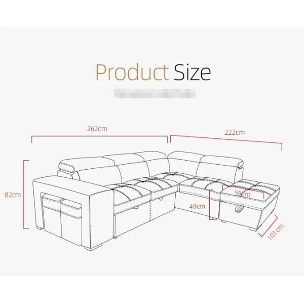 2023 best selling sofa good quality furniture living room function sofas with pulled out bed and ottoman Custom sofa bed