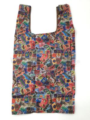 Colorful Folding Pocket Shopping Bag / Reusable Collapsible Shopping Bags