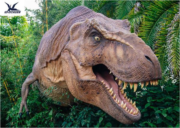 Dinosaur Yard Statue With Realistic Head Model , Dinosaur Garden Sculpture 