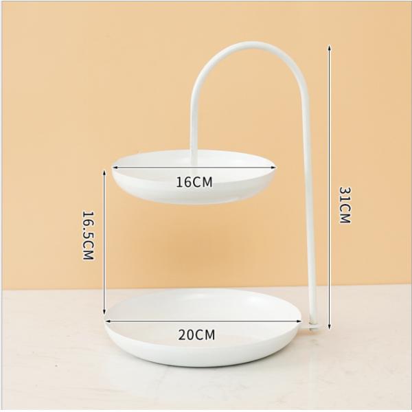 Anti Rust Double Tier 31cm Height Steel Fruit Basket