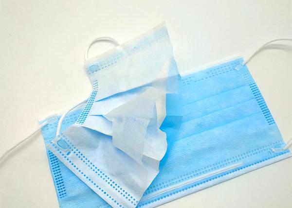 Three Layer Disposable Mouth Mask Medical Surgical Mask Blue And White Side