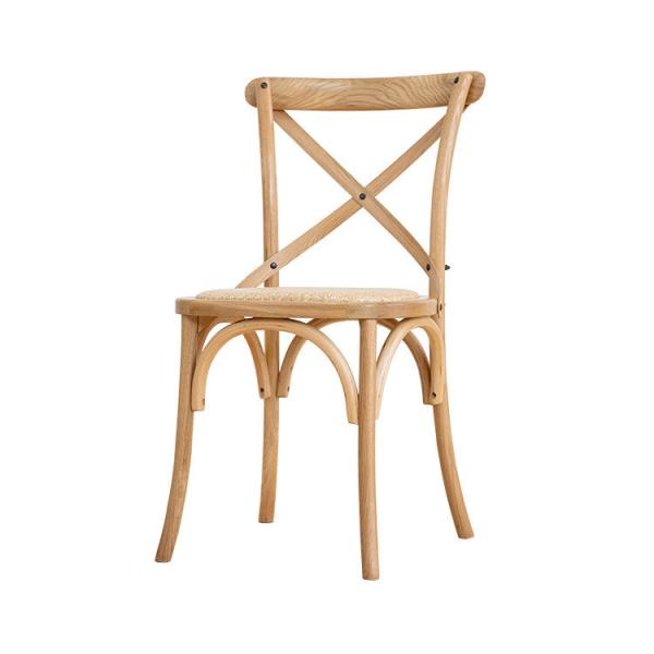 Restaurant and Hotel Solid Wood Woven Cross Back Chair in Modern Nordic Style for Wedding