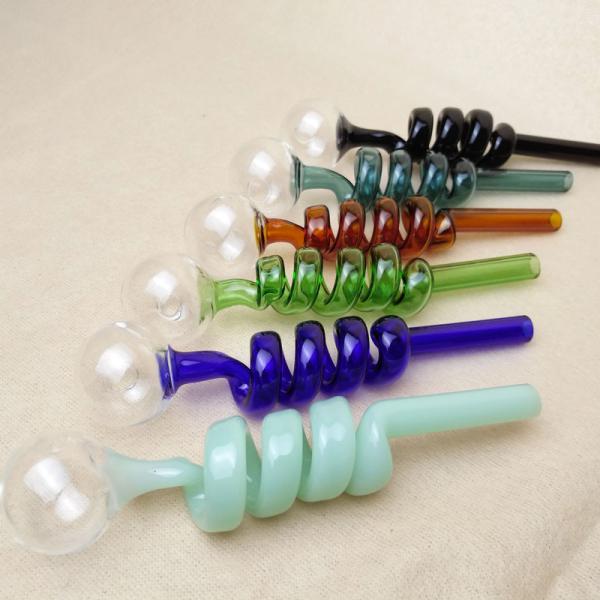 Adult Helix Colorful Glass Smoking Pipe 5.5 Inches Hand Blown Technology