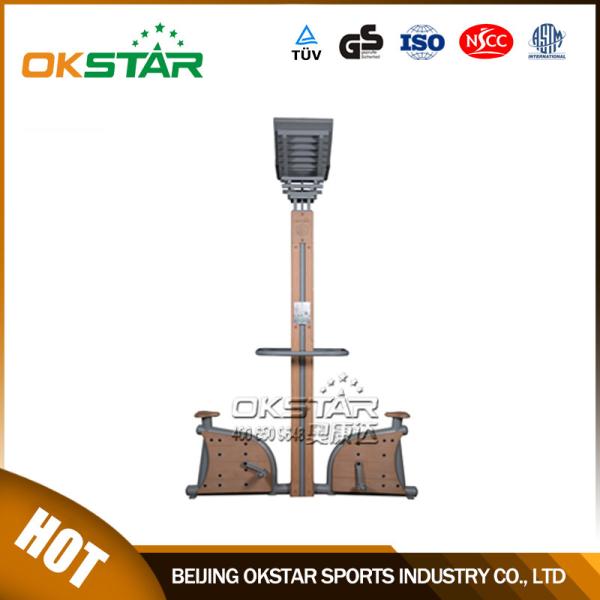 wooden street lamp outdoor fitness bike