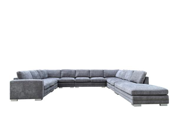 Flexible Configuration Sectional Fabric Sofa Feather Padded 8 Piece Sofa Set