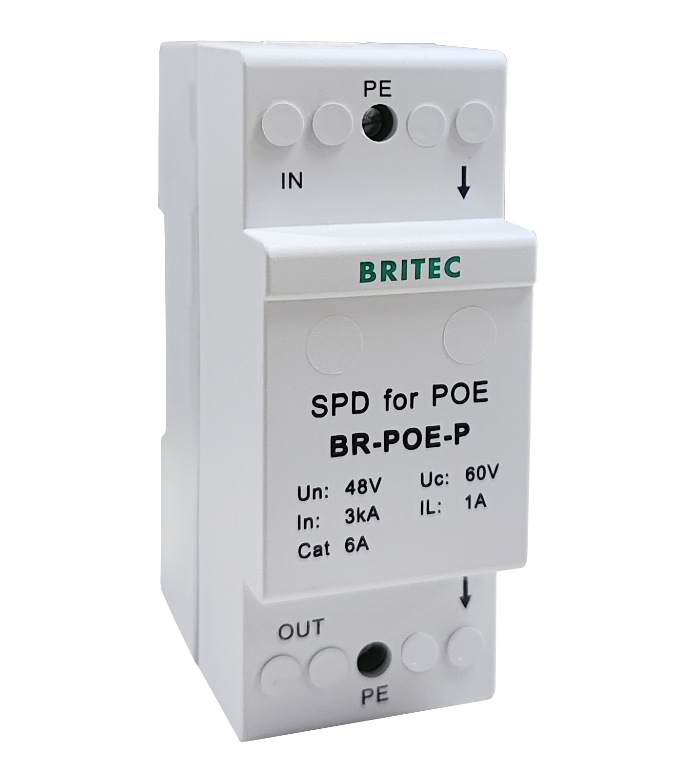 Arrester молнии IP10 телекоммуникаций RJ45 ограничителя перенапряжения PoE локальных сетей BR-POE-M