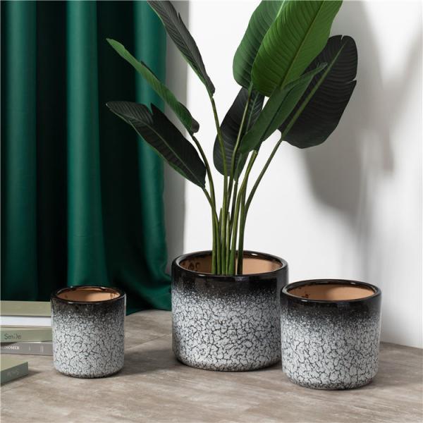 High quality custom cylinder succulent cactus pot indoor outdoor macetas ceramic planting plant pots for balcony