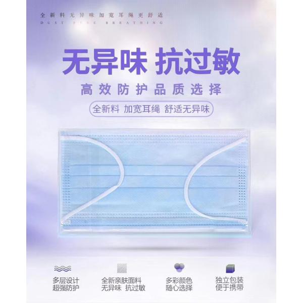 3-plyer Surgical Mask Anti-coronavirus color blue disposable earloop
