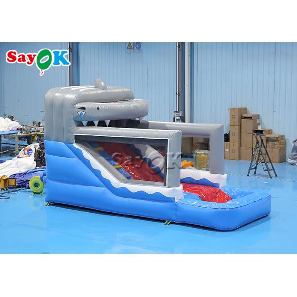 Маленькая надувная горка для малышей ПВХ надувная горка для акул влажная и сухая горка для парка развлечений