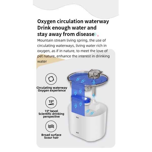 Large Capacity Automatic PP Material Pet Water Dispenser Cat and Dog Pet Products Drink Fountain Cat Dog Bowl & Feeder