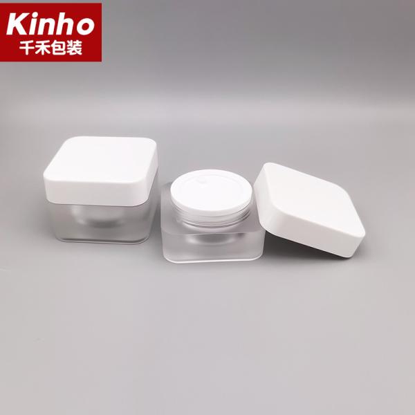 5g 15g Acrylic Cream Jar 30g 50g Cosmetic Square Cap Round Edge Double Wall