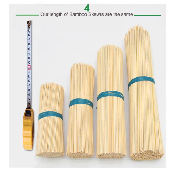 Large Diameter Long Bamboo Round Wooden Sticks for Customized BBQ Skewers Different Sizes