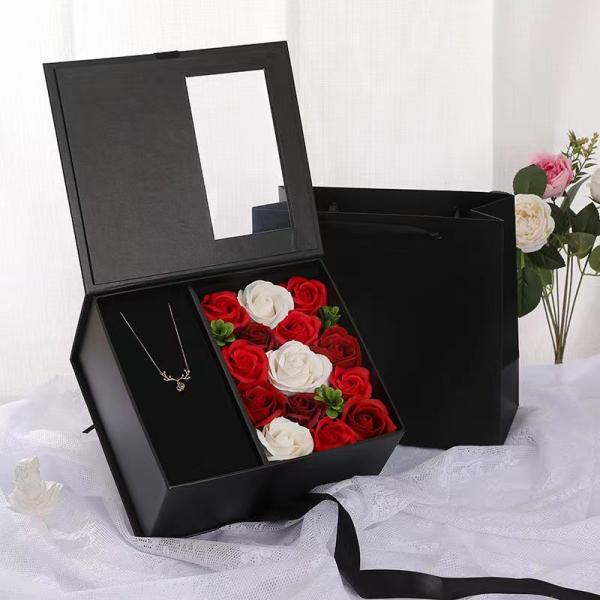 Caja de regalo magnética de acrílico blanco con cinta para la solución de embalaje de invitación de boda