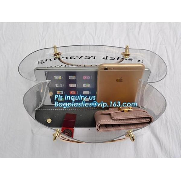 Waterproof transparent pvc shoulder bag beach tote bag, Stylish young outdoor carry clear pvc shoulder bag, PVC Beach To