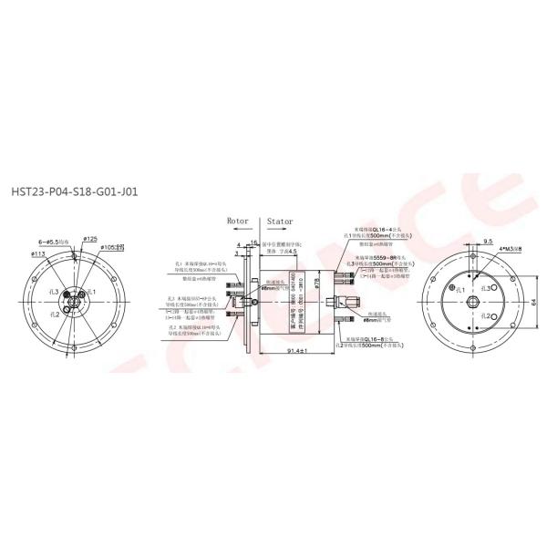 -20℃~+80°C electrical Pneumatic Slip Ring for Amusement Park Rides, Agricultural Sprayers, Mining and Tunneling Machines