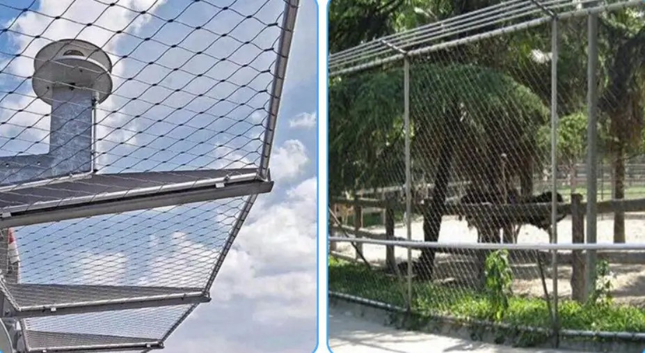 304 Stainless Steel Wire Rope Mesh 40×40mm High Load‑bearing Cable Net For Staircase Balcony Fall Protection Safety Barrier