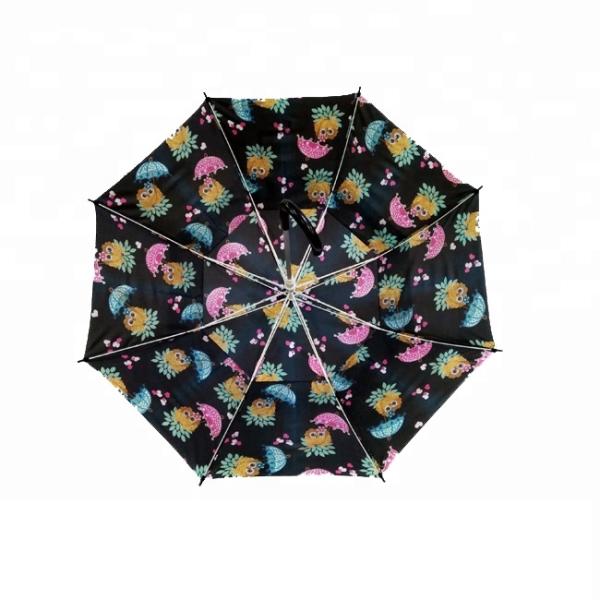 Owl Printing Kids Compact Umbrella with Chome Plated Steel Shaft and Customized Package