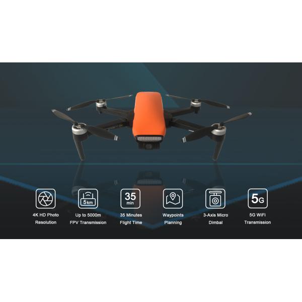 Foldable Arms 35 Mins 120m Aerial Camera Drones 128G SD Card