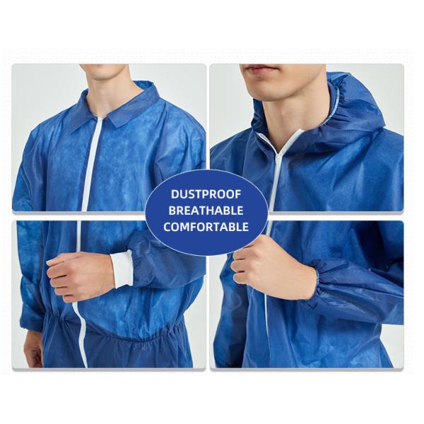 Breathable Blue Disposable Protective Apparel with Elastic Ankle and Microporous Fabric