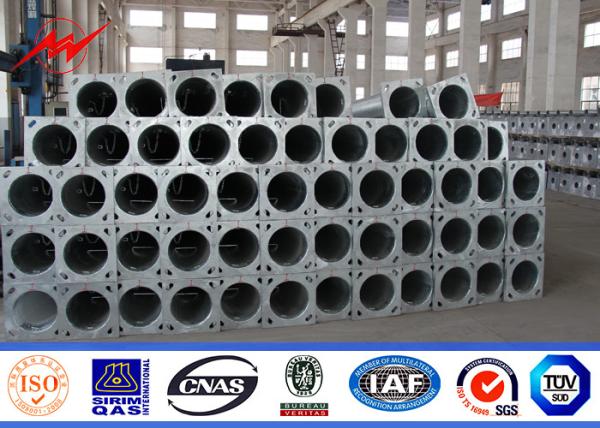 espessura Pólo de aço tubular de 230kv 3mm com os acessórios pré-reforçados do parafuso de âncora