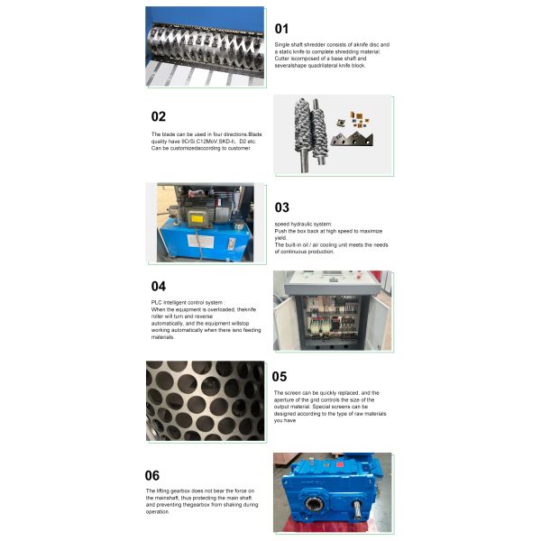 Single-Shaft Shredder High-Efficiency Pulverization of Various Plastic, Wood, and Rubber Scrap Industrial-Grade Equipment