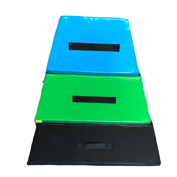 Trapezoid Three Layers Gym Pommel Horse / Soft Play Toys Customized Color