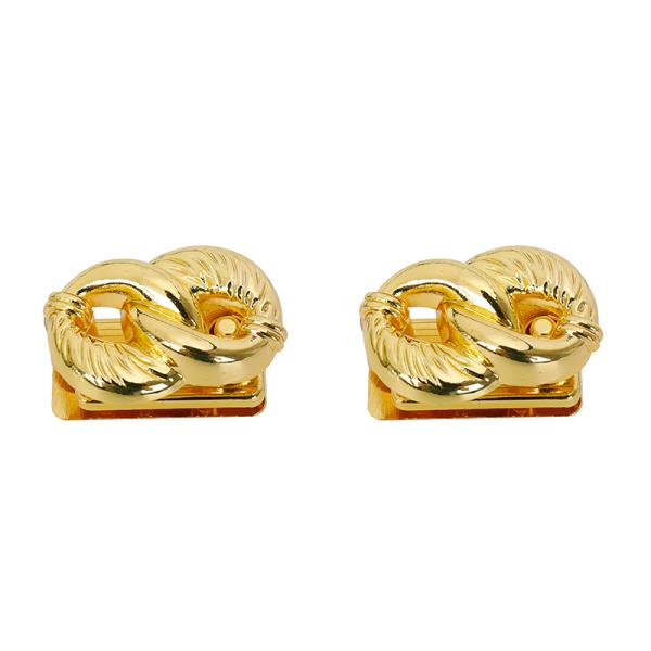 Bright Gold Wrapped Metal Pouch Lock Accessories Decorative Fitting For Handbag