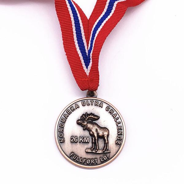 60mm Size Custom Logo Medals , Zinc Alloy Plating Antique Gold Medal