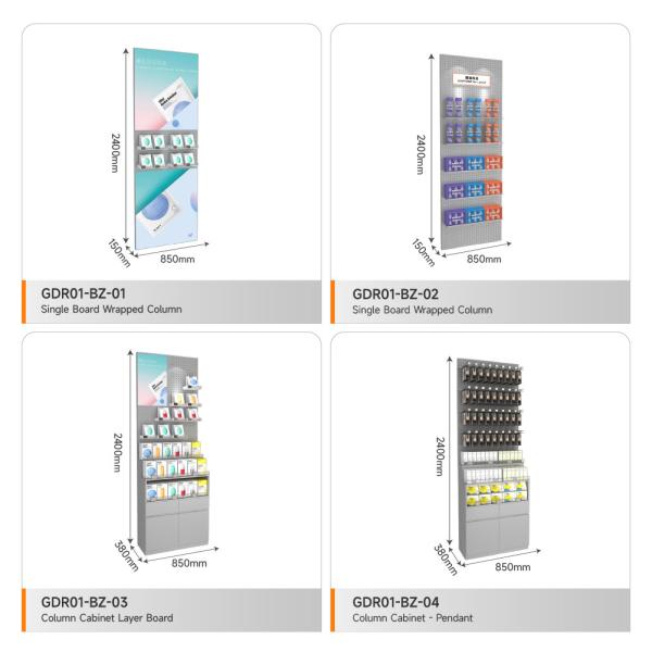 Cosmetic Display Rack Grey Wooden Display Cabinet With Light Box For Smart Store Rack And Premium Store Shelf