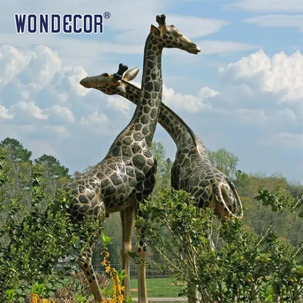 Large Garden Decoration Bronze Giraffe Statue 260cm For Outdoor