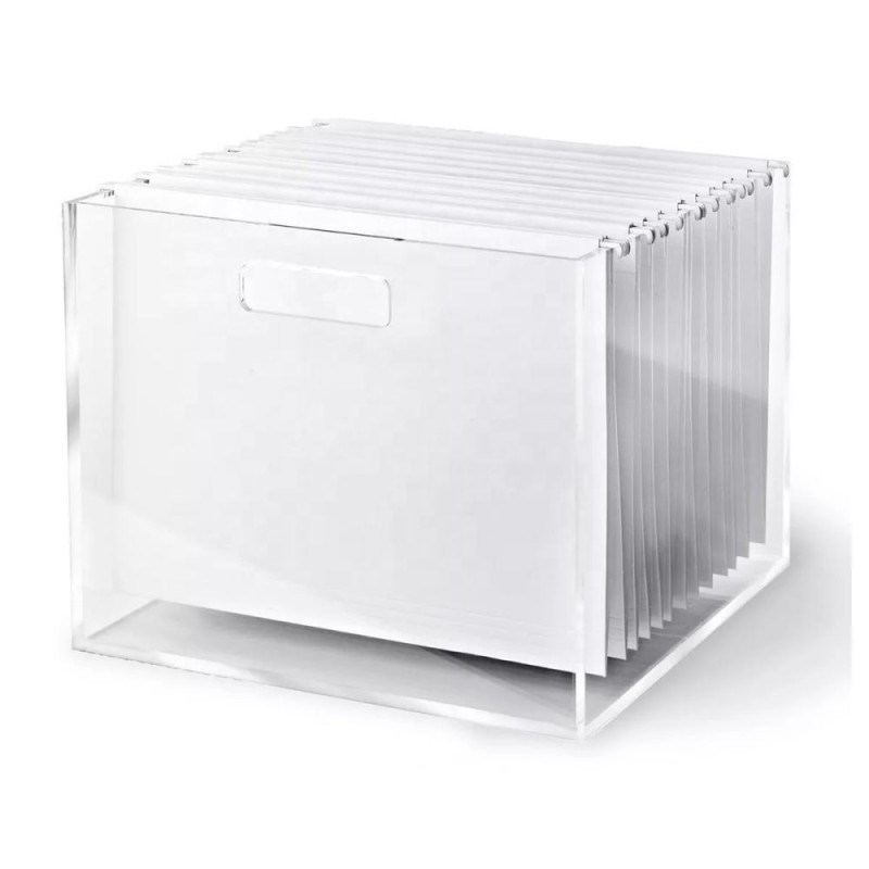 Desktop Dustproof Transparent Durable Acrylic Folder Study Living Room Thick Desktop File Bag Folder Book Clip