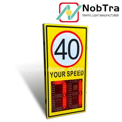 12watt Red and 15watt Green Power Consumption Cold Rolled Sheet Digital Speed Limit Signs for 200 Meters Radar Detection