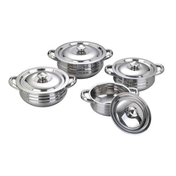 hot selling 6pcs cookware set with red color &16/18/20cm cooking pot &16cm/18cm/20cm cookware set in stainless steel