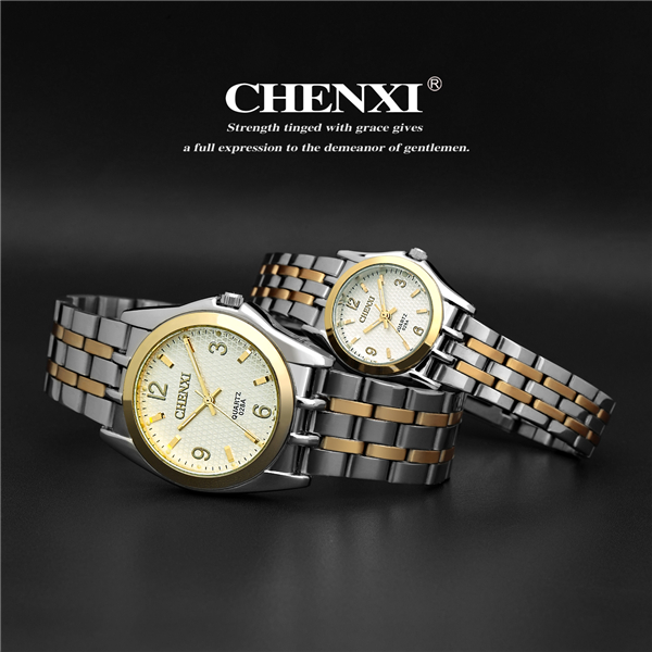 T028A10H Gold Stainelss Steel Band Wristwatches Man Luxury Couple's Quartz Watches Unisex