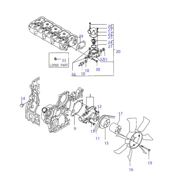 121850-49800 Thermostat YANMAR Pièces détachées pour les excavatrices 4TNV94 4TNV98