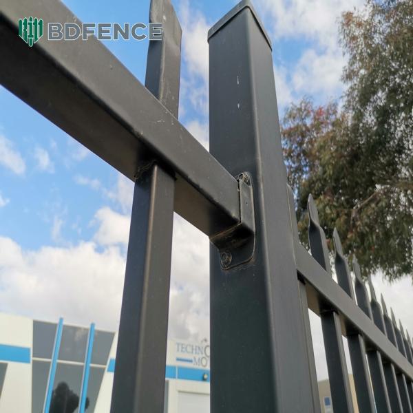 Tall Tubular Steel Fence Intrusion Prevention