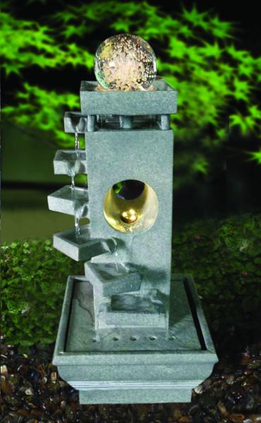 Contemporary  Step Glass Ball Sandstone Water Fountain