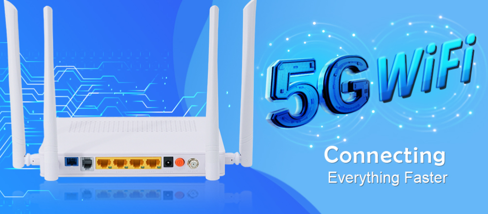 1GE 1FE 1POTS ONU CATV GPON WiFi с портом голоса FXS RF беспроводным
